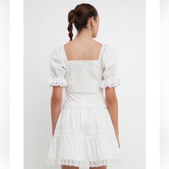 Endless Rose Sweetheart Lace Combo Puff Mini Dress NWT SIZE S - Picture 2 of 5